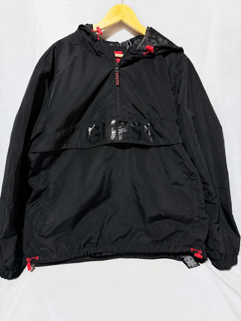 GUESS Los Angeles Men's Half-Zip Anorak Windbreaker Jacket with Hood